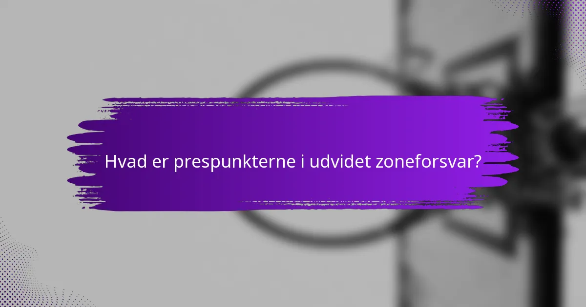 Hvad er prespunkterne i udvidet zoneforsvar?