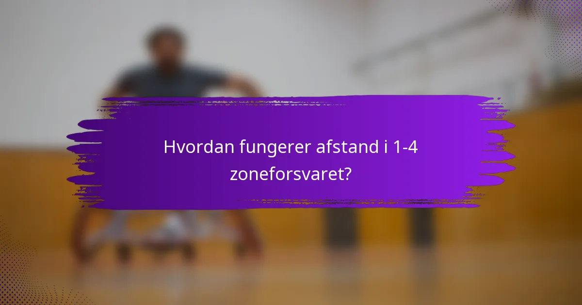 Hvordan fungerer afstand i 1-4 zoneforsvaret?