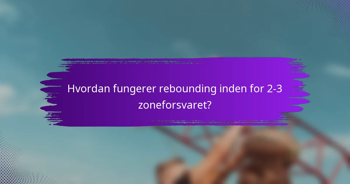 Hvordan fungerer rebounding inden for 2-3 zoneforsvaret?