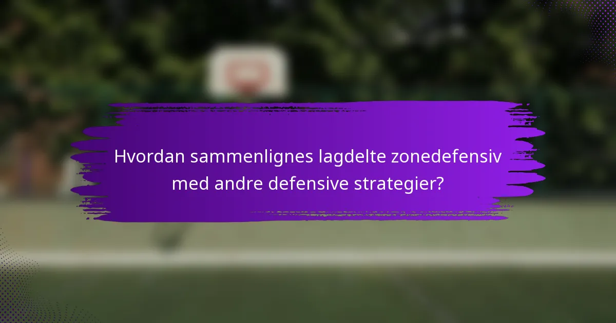 Hvordan sammenlignes lagdelte zonedefensiv med andre defensive strategier?