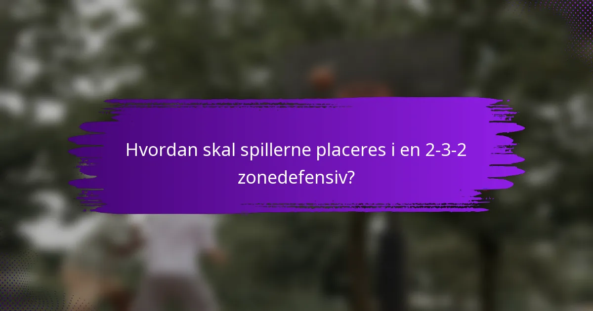 Hvordan skal spillerne placeres i en 2-3-2 zonedefensiv?